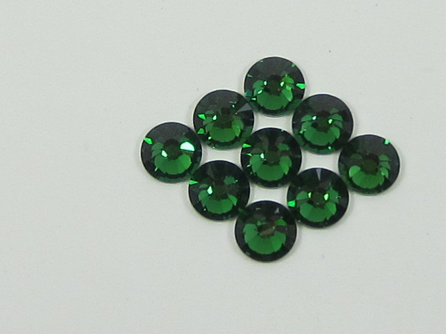 12 pcs. 34ss DARK GREEN MOSS HOTFIX European Rhinestones